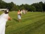 Bride playing rugby!